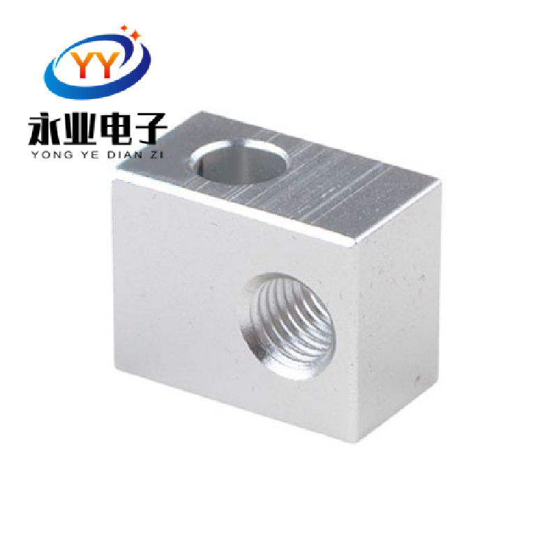 3D打印机配件新款MK10全金属挤出机专用加热铝块闪铸机铝块加热块