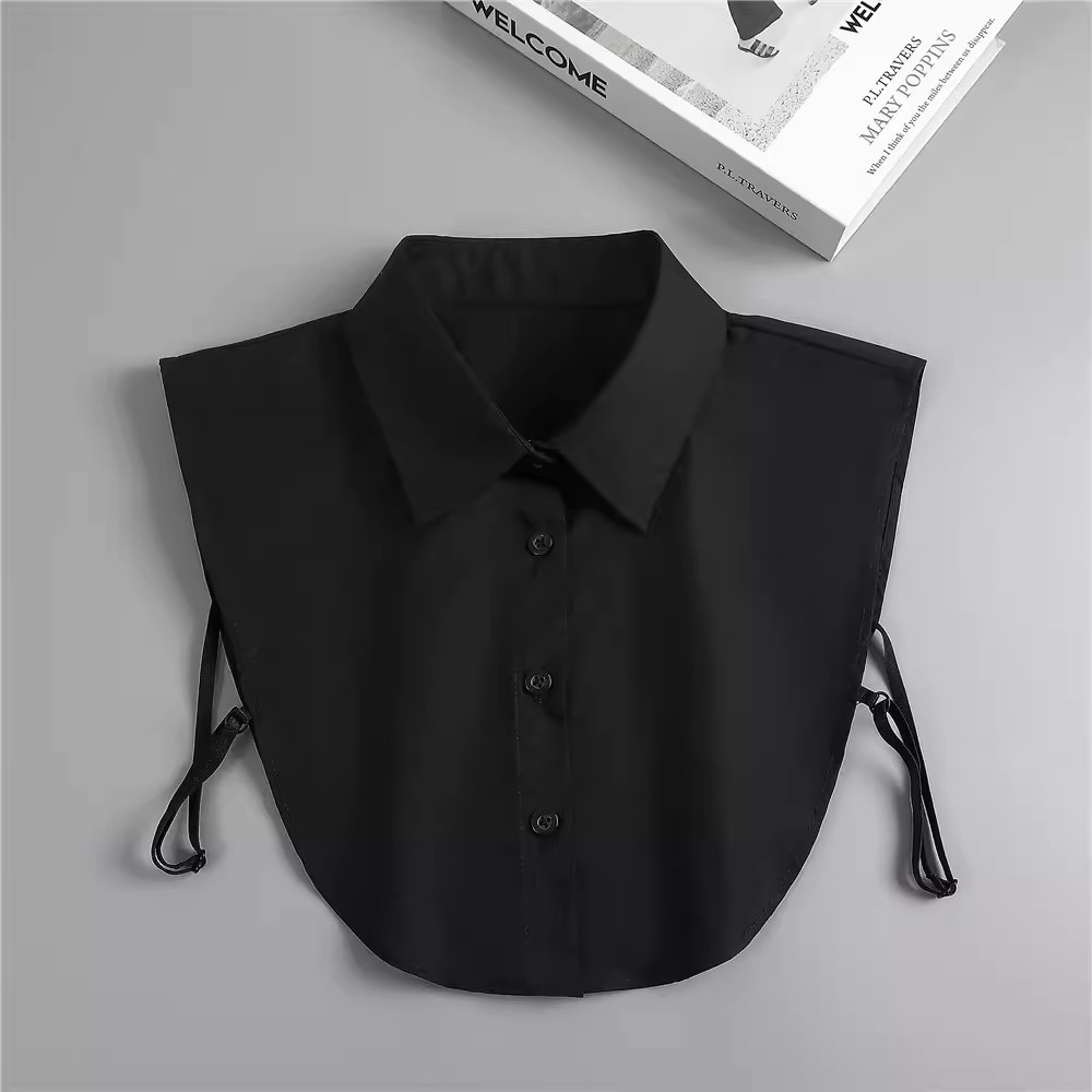 Camisa collar de cuello falso de las mujeres collar de camisa de cuello falso de algodón de poliéster collar de soporte decorativo collar puntiagudo collar falso accesorios transfronterizos