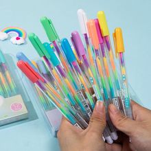 6色彩虹渐变笔创意手账笔荧光笔多色笔闪光彩色笔六色重点标记笔