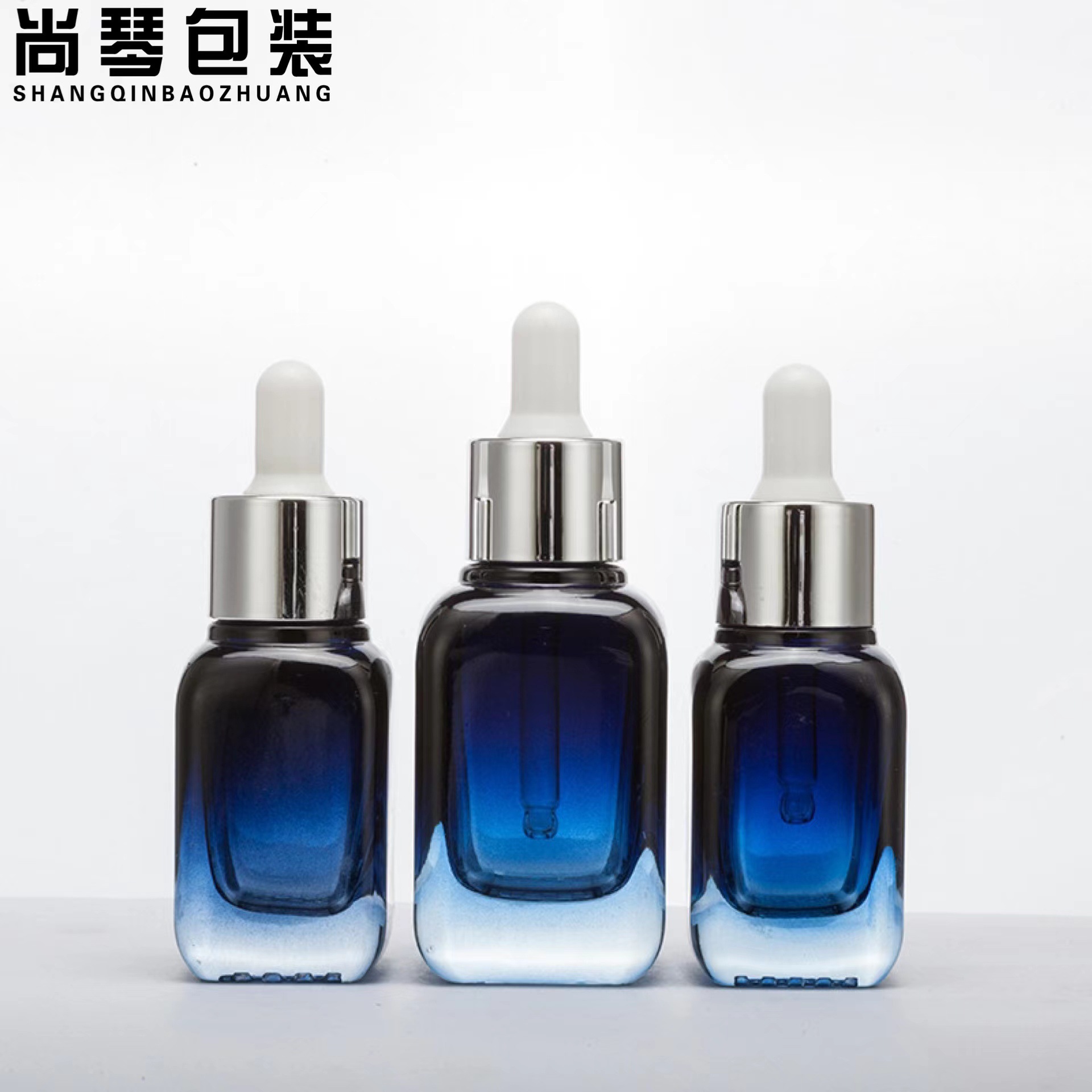 En stock al por mayor 10ML botella de vidrio de esencia líquida transparente 20m sub-botella 40ml botella cuentagotas de fondo grueso cuadrado