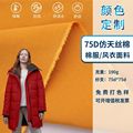 定制 75d涤纱仿棉羽绒服面料 加密涤纶防泼水布料 棉衣风衣布料