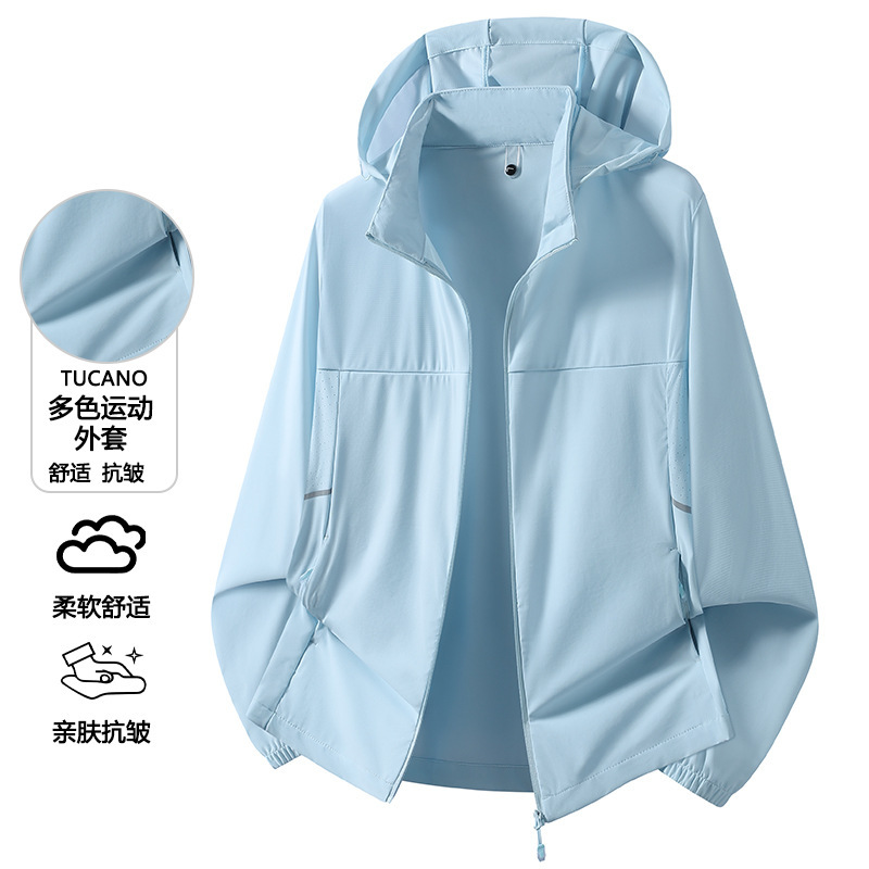 Men's and Women's Spring Lightweight Breathable Mesh Air-Layer Softshell Jacket with Detachable Hood for Sports Men's and Women's Spring Lightweight Breathable Mesh Air-Layer Softshell Jacket with Detachable Hood for Sports