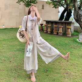 女装夏装新款！！！2026新款晕染休闲假三件套