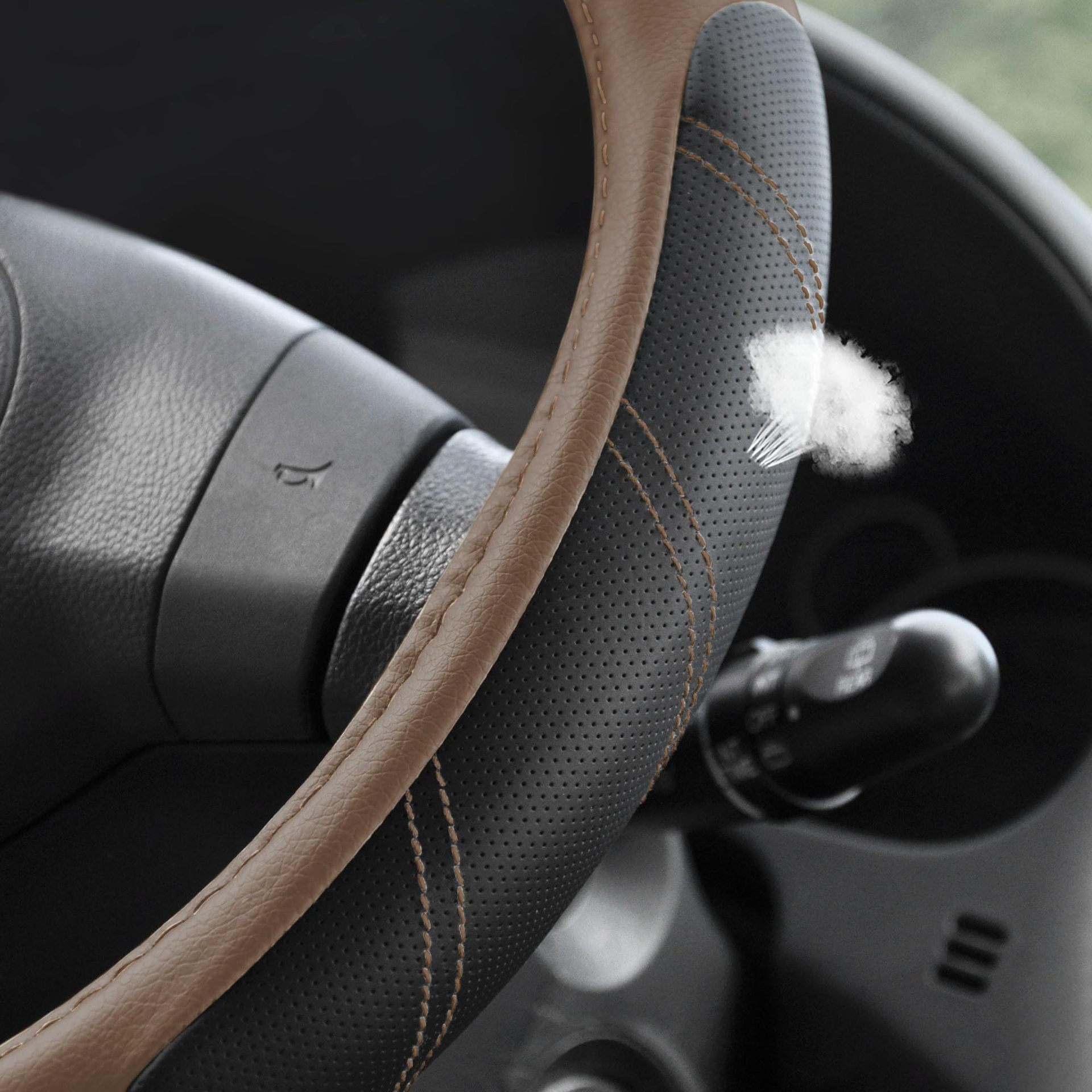 Car steering wheel cover leather elastic handle cover without inner ring Four Seasons universal car accessories car handle cover