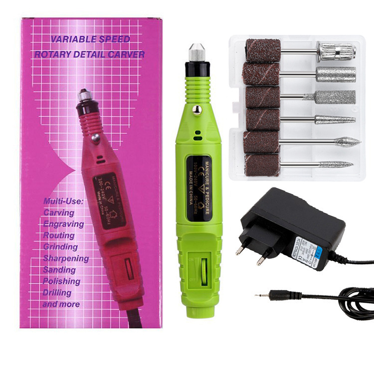 Mini juego de lijadora de uñas, removedor de uñas portátil especial, lápiz de uñas eléctrico, juego completo de herramientas