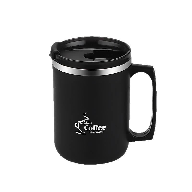 304 doble capa con cubierta de paja de acero inoxidable taza de agua taza de té de oficina en el hogar taza de café caja de regalo