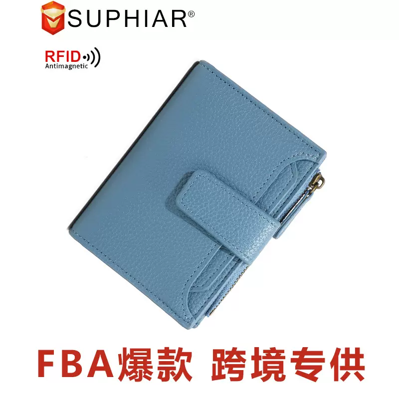 亚马逊跨境PU皮女士钱包简约韩版多功能零钱包带活页皮夹钱包女