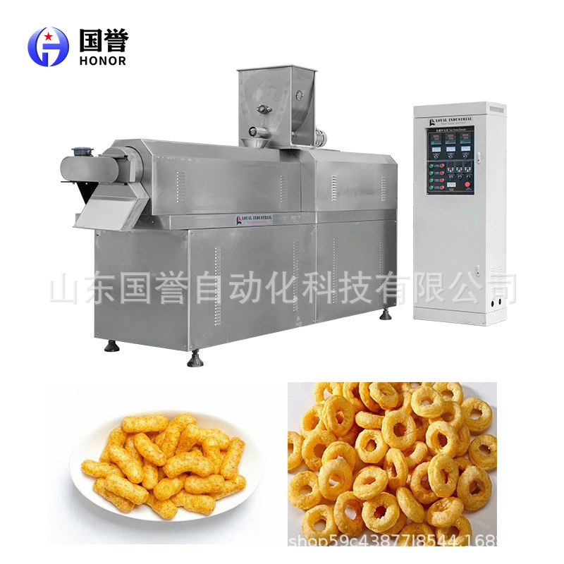 休闲膨化食品生产线 DS65型双螺杆 夹心米果 膨化食品加工设备