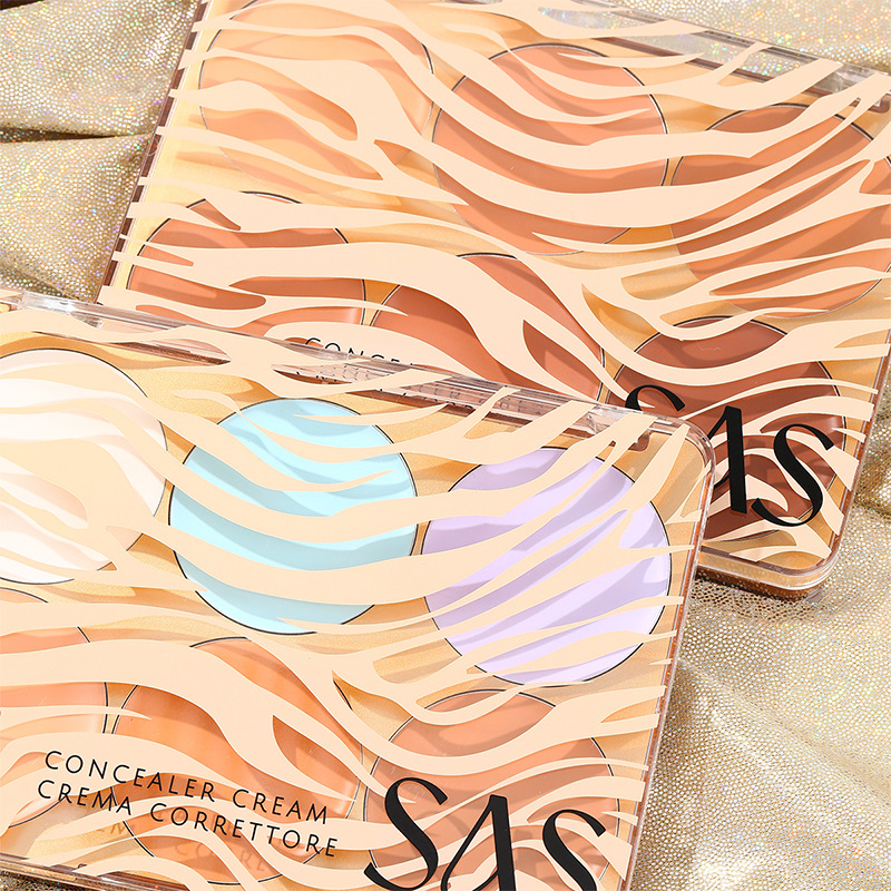 USHAS Europa y los Estados Unidos transfronterizos spot de seis colores placa impermeable de reparación de color de piel hidratante protector SAF024A + B