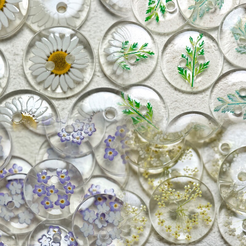 Summer Fresh Transparent Floral 15mm Button Shirt Jacket Spring and Summer Cotton Linen Shirt Jacket Small Accessory