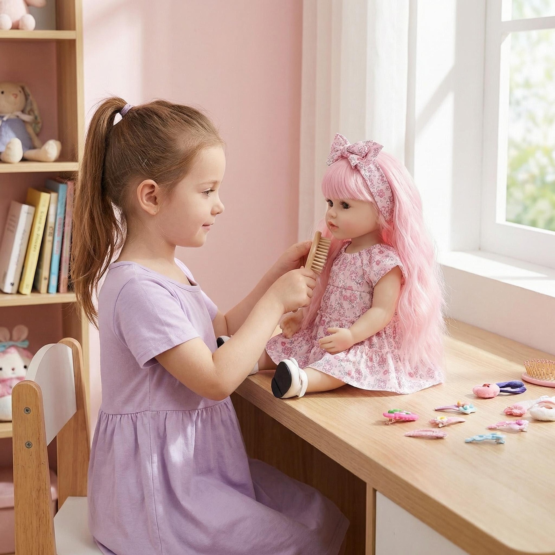 NPK22inch pequeño vestido de flores de corte Betty simulación muñeca renacida para acompañar a los niños regalos de vacaciones preferidos