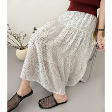 波点雪纺蛋糕裙外穿2025夏季新款韩版百搭中长款无托腹半身裙薄款