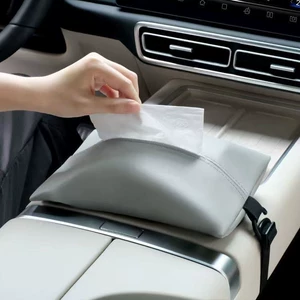 Leather Tissue Box, Leather Tissue Storage, Car Seat Strap, Car-Mounted Invisible Tissue Box