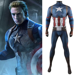 漫威アベンジャーズ4終盤の戦いアメリカのキャプテンコスプレ衣装ジャンプスーツ