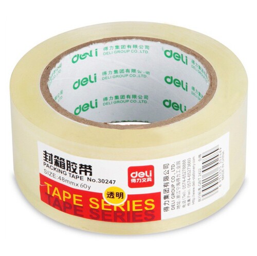 Deli 30247 packing tape 48mm*60y transparent sealing glue express sealing tape office supplies wholesale