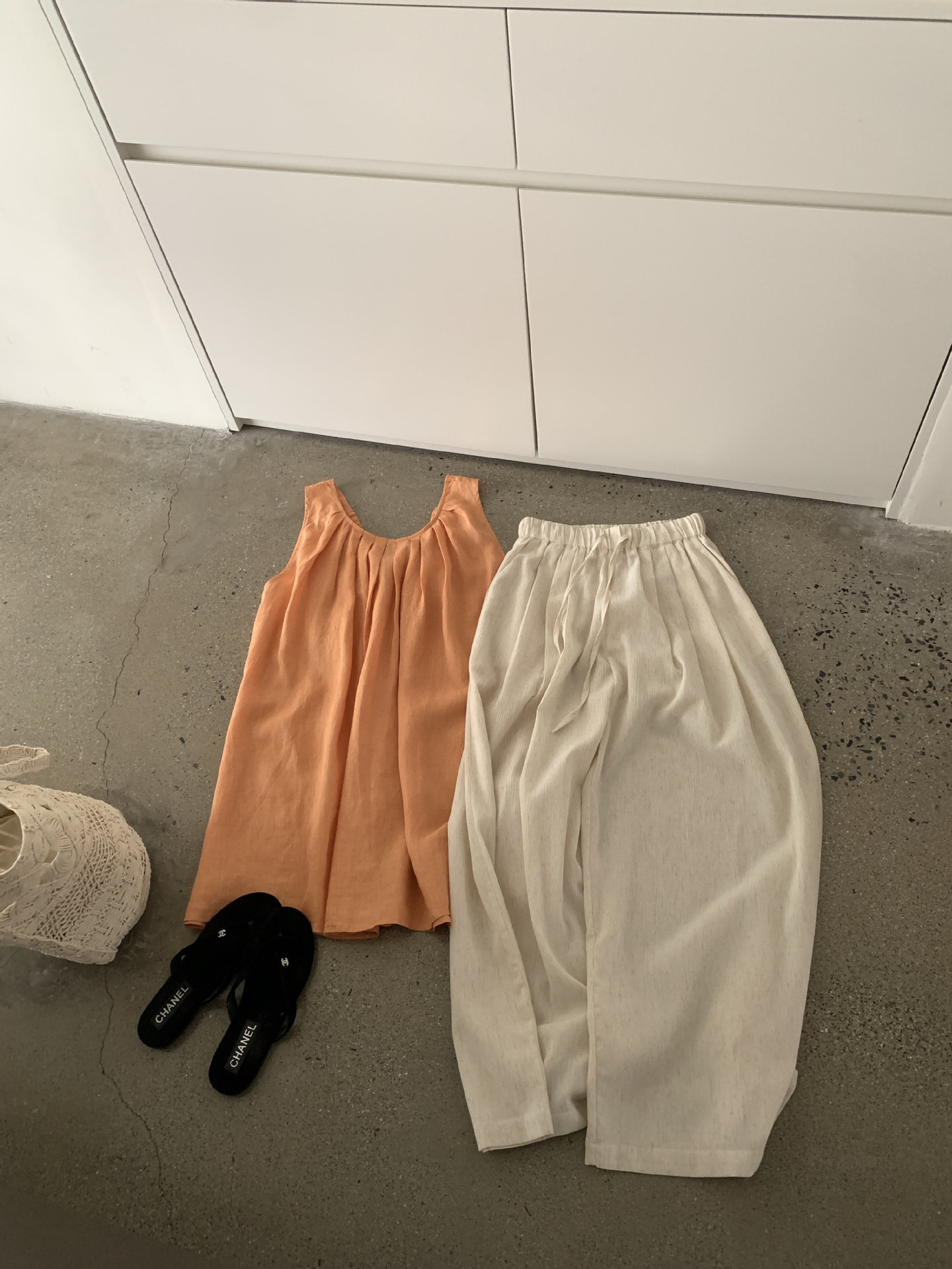 Đầm maxi nữ không tay chất liệu linen phong cách Pháp nghỉ dưỡng — màu cam chi tiết 4