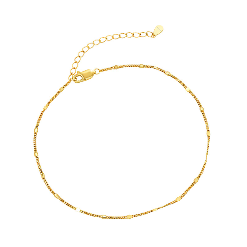 Cadena de pie de playa de plata esterlina para mujer S925, cadena de pie de playa de verano para estudiantes japoneses y coreanos, accesorios de pie simples y de moda de todo fósforo