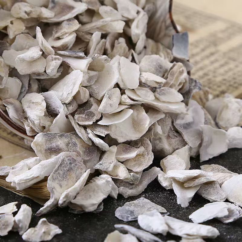 Mu Li (Ostrea gigas) Calcined Oyster Shell — Dried Mineral Herb for TCM Decoctions in use