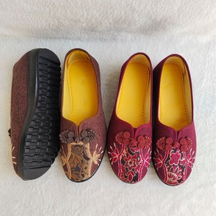 Old Beijing 25-Year Manufacturer Spring & Fall Polyurethane Light-Soled Embroidered Women's Shoes Breathable, Lightweight and Comfortable Slip-On Cloth Shoes Batch