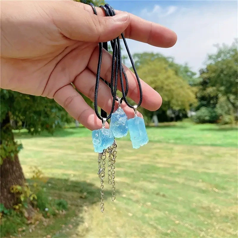 П pendant из органического морского сапфира, украшение к Дню матери, с камнем, подарок на день рождения