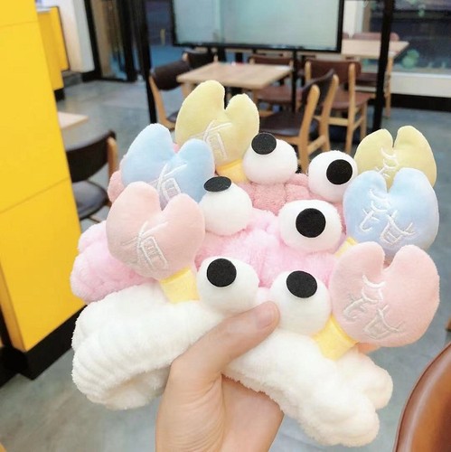 Internet celebrity cartoon cute big eyes funny hairband crab tongs hairband simple cartoon face wash hairband headwear