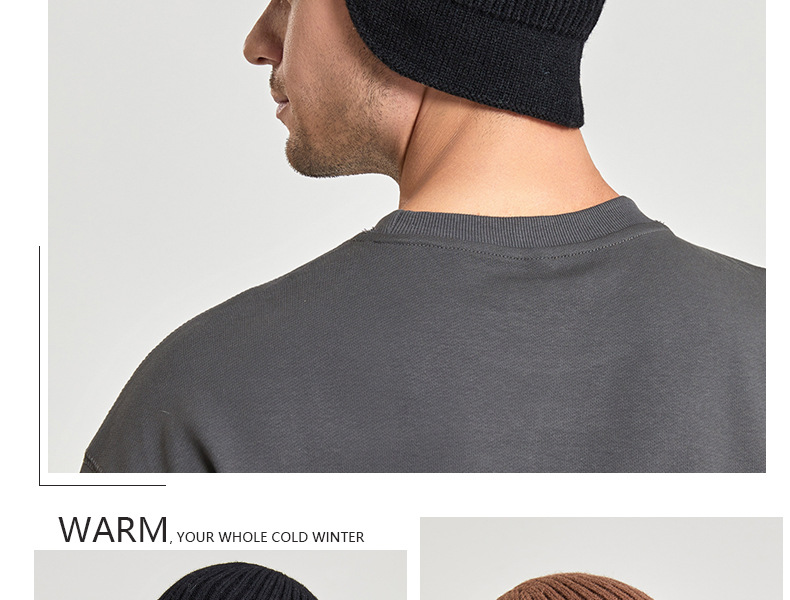 Cappellino baseball uomo invernale in maglia con paraorecchie_voghion.com