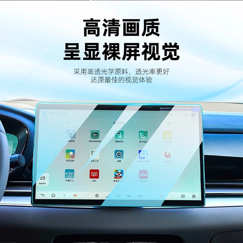 Suitable for 23-25 Ford Ranger Central Control Screen Tempered Film Interior Protection Navigation Film