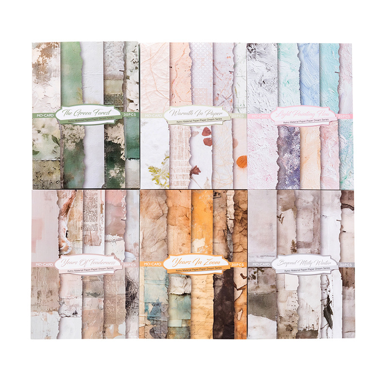 Mo tinta ligera papel de papel entre el papel para soñar retro transfronterizo material de papel de forma extraña contabilidad de mano papel de decoración 6 tipos