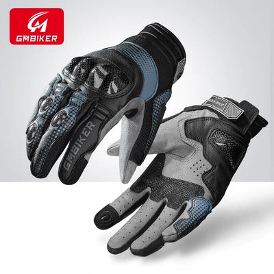 Gloves Leather Carbon Fiber Anti-fall: Motorcycle Safety Supplies - black-carbon-fiber-breathable-anti-fall-touch-screen-s