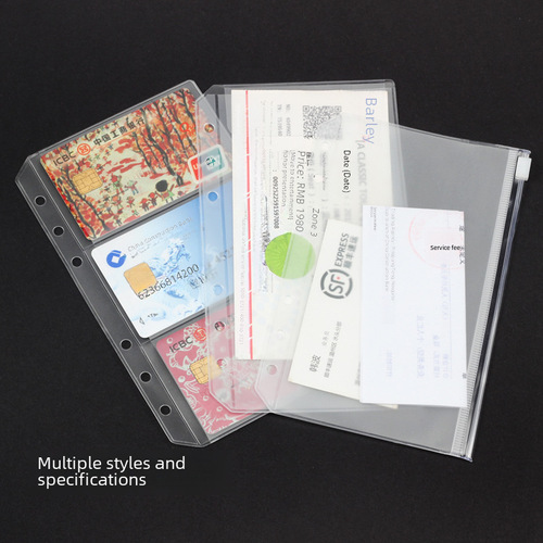 PVC transparent bag A6 notebook A5 storage file bag information bag notebook business card book B5 loose-leaf bag