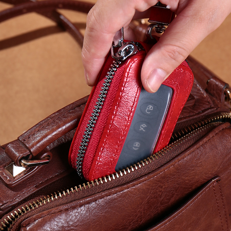 Nueva caja de la llave del coche de la ventana del espejo llavero de negocios de alto aspecto de las mujeres pequeño caso de llave del coche universal portátil de los hombres