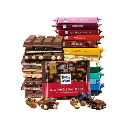 German imported RitterSport chocolate sport block milk sandwich dark chocolate