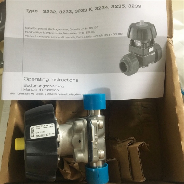 德国burkert隔膜阀3233-00222837宝德手动隔膜阀/阀头（宝帝）