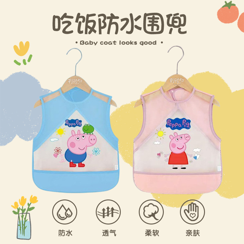 Children's waterproof summer bib for food sleevless