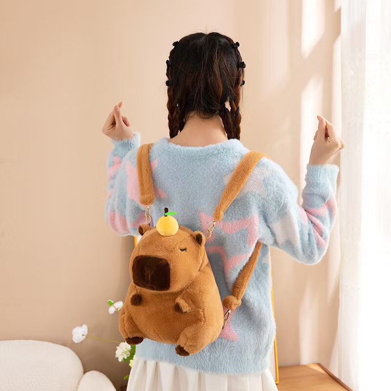 Capybara Plush Backpack Children's Capybara Bag Cute Animal Doll Backpack Cartoon Plush Toy Capybara Plush Backpack Children's Capybara Bag Cute Animal Doll Backpack Cartoon Plush Toy