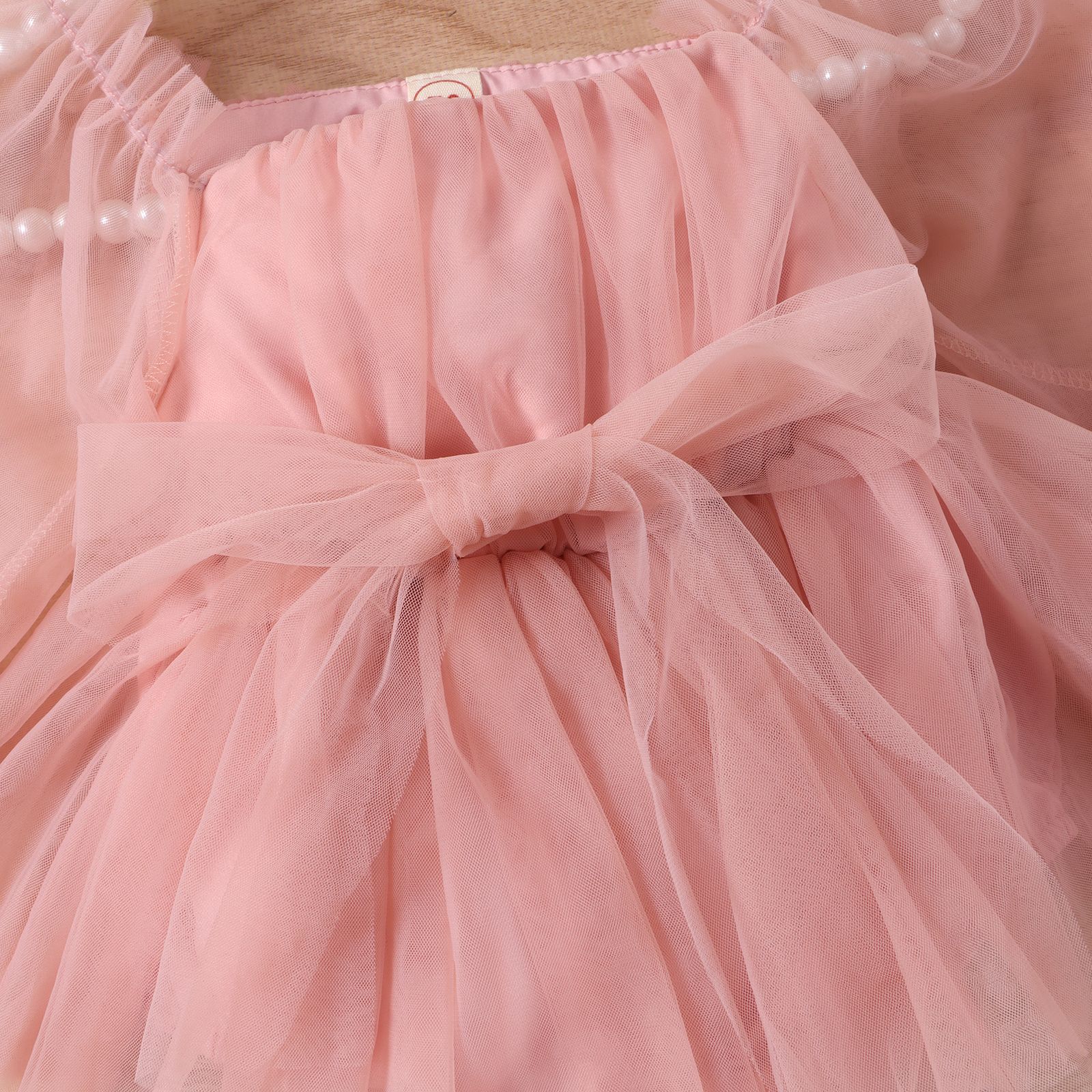 Pelele infantil de manga larga con tul y pañuelo, ropa para niña