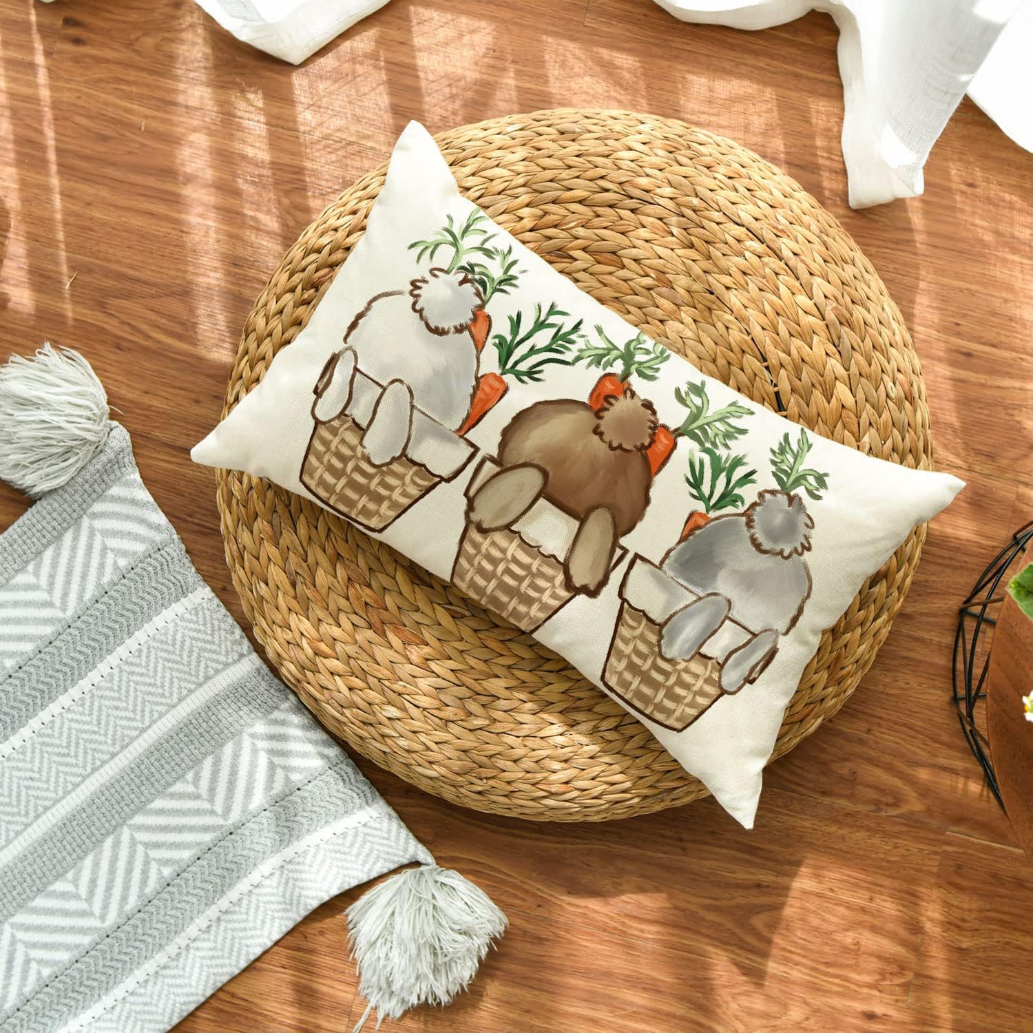 75g Weight Pillow Cases Home Textiles & Decor Type pillow case Event & Party Supplies Polyester Material Rabbit Pattern Simple Style Style Simple Style Rabbit Polyester Pillow Cases 2