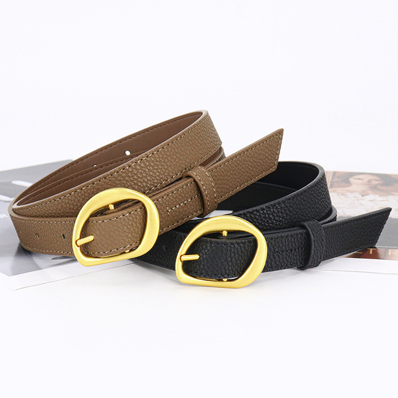 2024 Primavera Novo Europeu e Americano Clássico Geométrico Agulha Botão Feminino Cinto Moda Casual Versátil Cinto Retro Combinado com Jeans_voghion.com