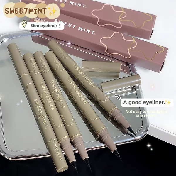 Sweetmint Slim Liquid Silkworm Waterproof Quick-Drying Brown Non-Smudge Liquid Eyeliner Pen
