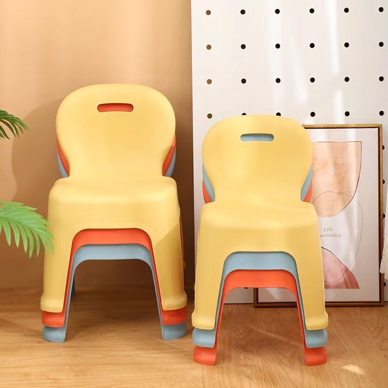 Thickened Plastic Backrest Chair, Simple and Luxurious Plastic Stool, Low Stool, Adult Mature Plastic Coffee Table Chair, Children's Seat, Non-Slip