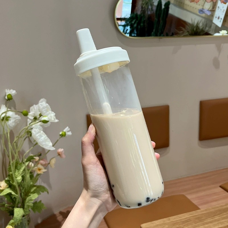 高颜值简约大容量随行吸管塑料杯学生用便携ins风水杯果汁奶茶杯|undefined