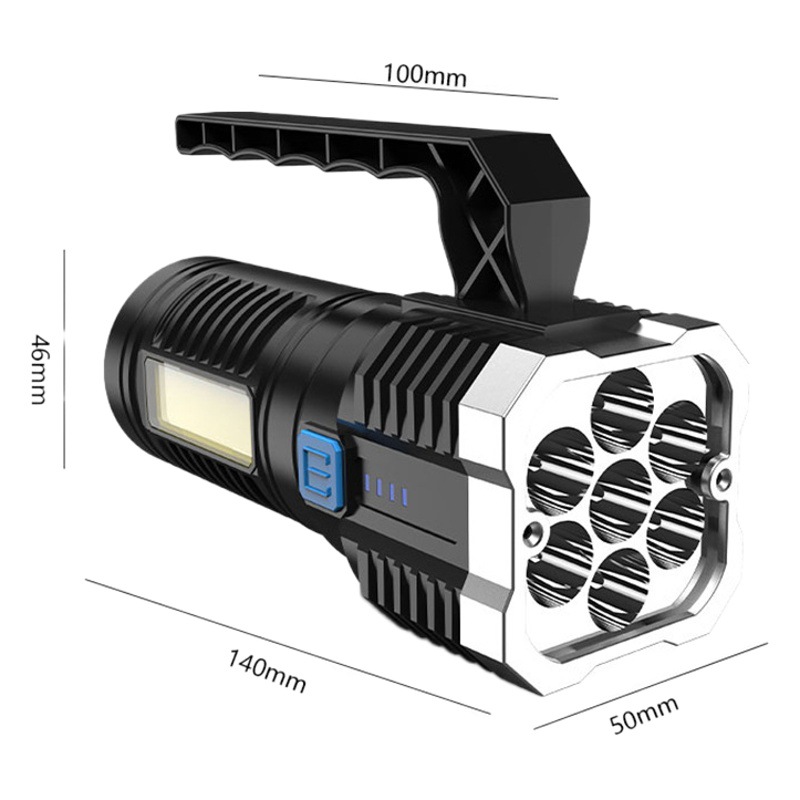 Nueva linterna transfronteriza USB de carga con lámpara lateral hogar Led multifuncional lámpara portátil de plástico linterna