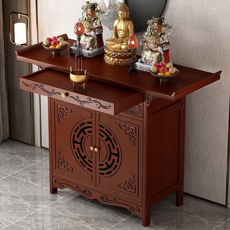 Home Entrance New Chinese-Style Altar Incense Table Offering Table Guanyin God of Wealth Table Shrine Buddha Cabinet Incense Table