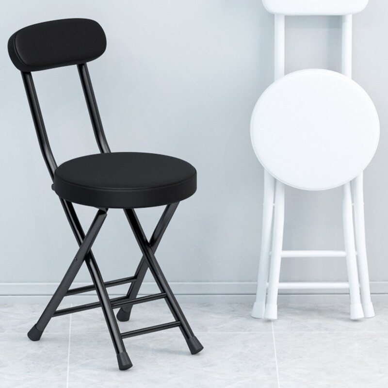 Home Dining Chair, Foldable Small Chair That Doesn'T Take up Space, Balcony Leisure Backrest Stool, Simple Dining Table Chair Seat R*