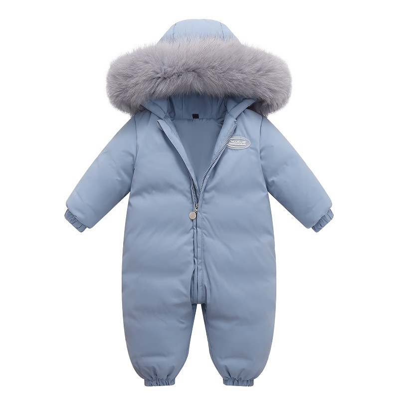 21新款婴儿连体羽绒服男宝女宝哈衣爬服套装冬装外套加厚韩版洋气
