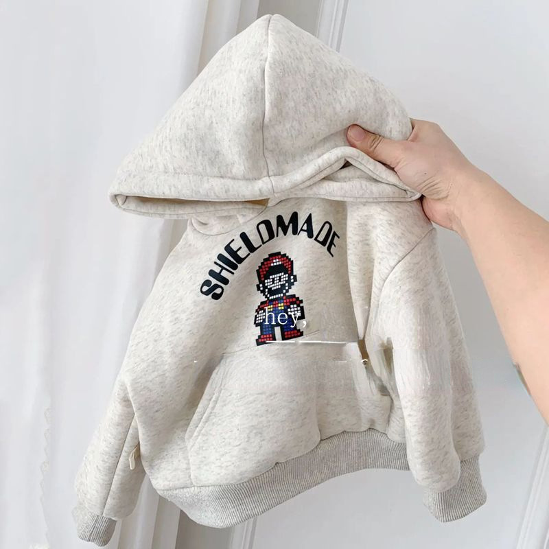 童裝冬裝新款韓范寶寶帶帽衫兒童加絨衛衣潮寬鬆百搭上衣0031A012