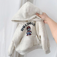 童裝冬裝新款韓范寶寶帶帽衫兒童加絨衛衣潮寬鬆百搭上衣0031A012