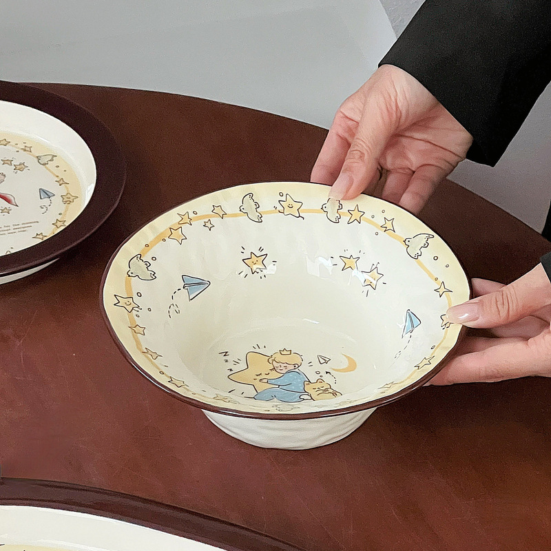 星星王子陶瓷碗餐具礼物高颜值饭碗套装ins卡通碗情侣家用餐碗|undefined
