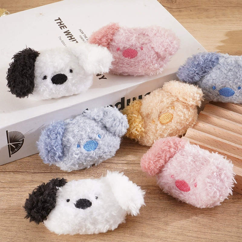 Мультяшные аксессуары головы животных, наполненные хлопчатобумажной тканью плюшевые двухцветные собачьи броши милые DIY броши сумки аксессуары для головных уборов