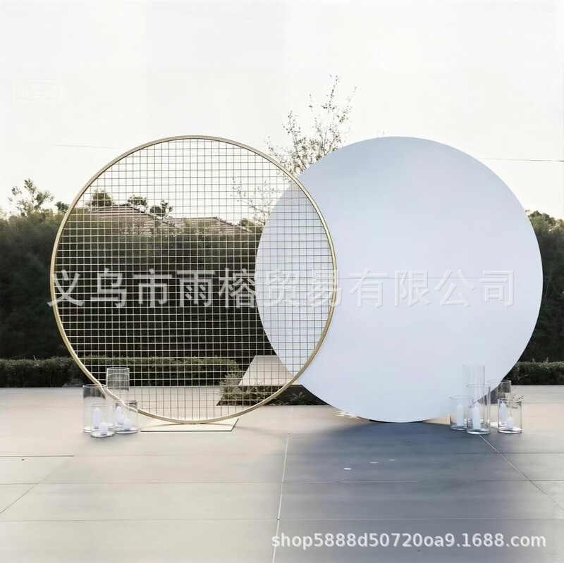 Yujung High-Quality Wedding Round Iron Arch Background Decoration Hotel Plaza Window Photography Props Yujung High-Quality Wedding Round Iron Arch Background Decoration Hotel Plaza Window Photography Props
